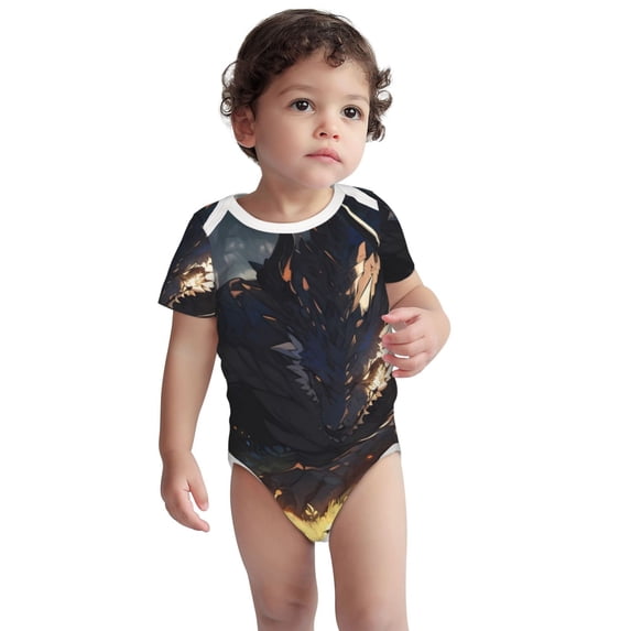 Rocae Sleeping Dragon In Forest for Baby Cotton Short-Sleeve Bodysuits for Unisex Onesies Bodysuit-6 Months
