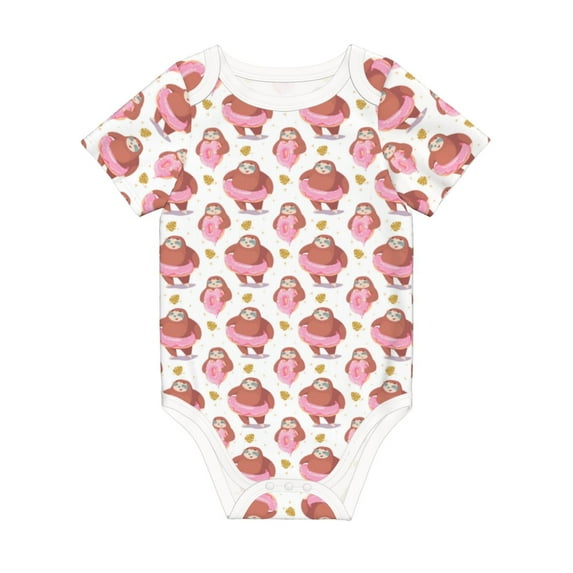 Rocae Sloth with Donuts1 for Baby Climbing Clothes Soft Baby Romper for Active Infants Comfortable and Breathable Crawling Jumpsuit Unisex Baby Outfit 3 Months