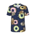 thumbnail image 1 of Rocae Sloth with Donuts for Breathable Men's Baseball T-Shirt Fashionable Casual Baseball Jersey, Moisture-wicking Sportswear Small, 1 of 9