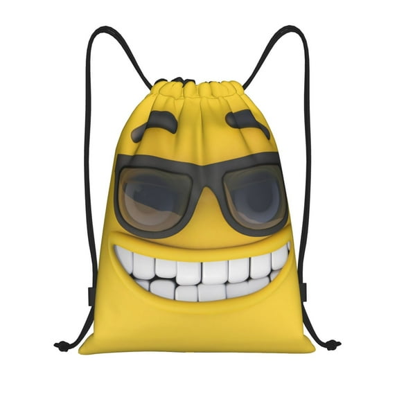 Rocae Smiling With Sunglasses for Gym Bag Drawstring Bags Gym Backpack for Gym, Travel, Sports, Swimming, Beach-Small