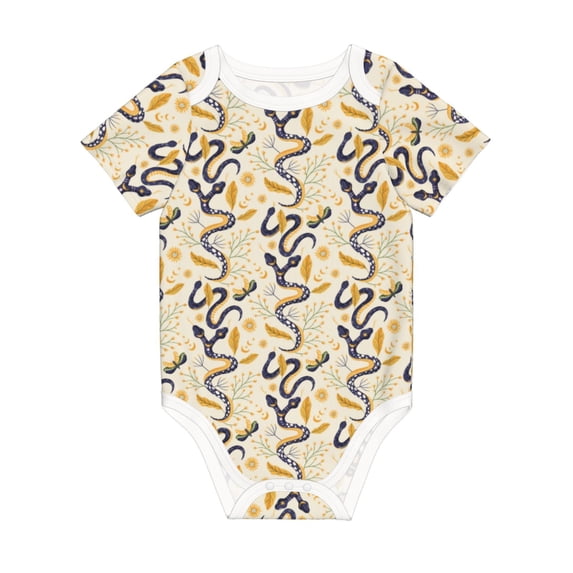 Rocae Snake And Floral for Baby Climbing Clothes Soft Baby Romper for Active Infants Comfortable and Breathable Crawling Jumpsuit Unisex Baby Outfit 9M