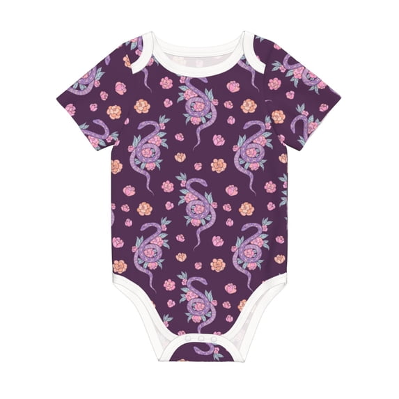 Rocae Snake And Flower for Baby Climbing Clothes Soft Baby Romper for Active Infants Comfortable and Breathable Crawling Jumpsuit Unisex Baby Outfit 18 Months