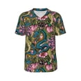 thumbnail image 1 of Rocae Snake And Flower for Breathable Men's Baseball T-Shirt Fashionable Casual Baseball Jersey, Moisture-wicking Sportswear, 1 of 9