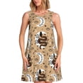 thumbnail image 1 of Rocae Snake And Flower for Sleeveless Dresses Summer Casual Ruffle Sleeveless Cute Crew Neck Flowy Dress with Pockets, 1 of 7