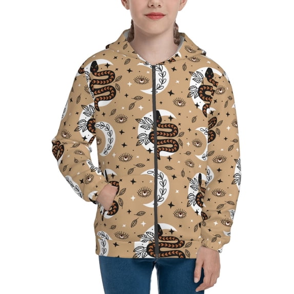 Rocae Snake And Flower for Zip Up Hoodies for Teen Sweatshirt with Hood-Medium