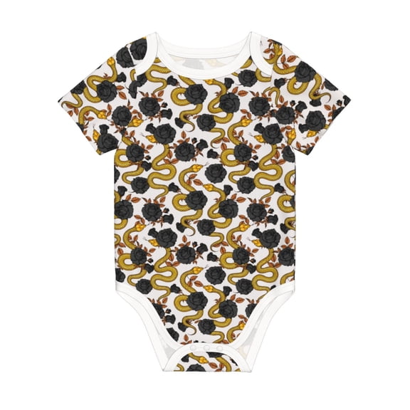 Rocae Snake And Rose for Baby Climbing Clothes Soft Baby Romper for Active Infants Comfortable and Breathable Crawling Jumpsuit Unisex Baby Outfit 3 Months