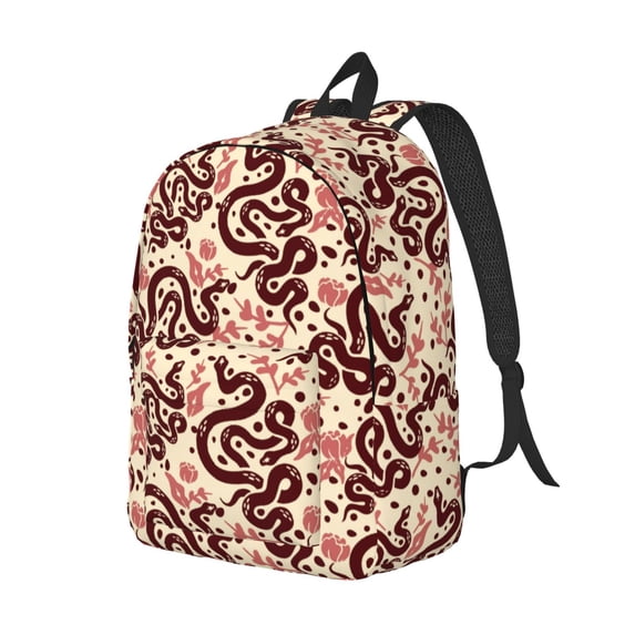 Rocae Snake for Durable Canvas Backpack Leisure Large Bag Travel Rucksack Multi-function Backpack Small