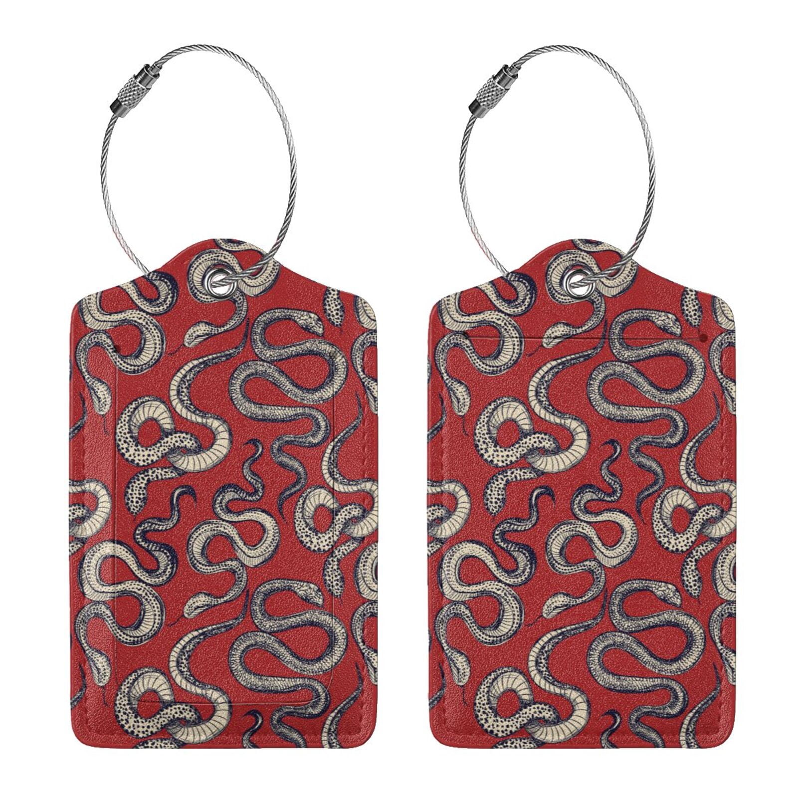 Rocae Snake for Leather Luggage Baggage Tags ID Label Privacy Cover ID ...