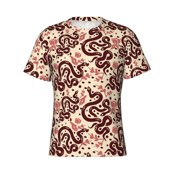 Rocae Snake for Men's Moisture-Wicking Crew Tee - T-Shirt for Sports, Outdoor Activities, and Casual WearLarge