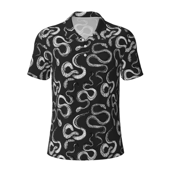 Rocae Snake for Men's Short Sleeve Polo Shirt, Quick Drying Performance Moisture Wicking Sports Men's Golf Shirt 4X-Large