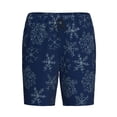 thumbnail image 1 of Rocae Snowflake Dark Blue for Men's Soft Sleep Pajama Shorts, Waistband and Pockets, 1 of 9