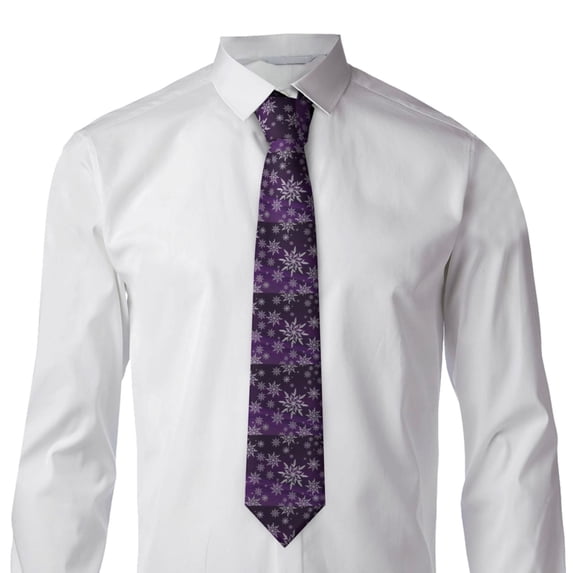 Rocae Snowflake Gradient Purple for Soft and Comfortable Men's Tie Necktie Wedding Business