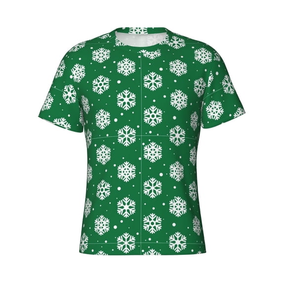 Rocae Snowflake for Men's Moisture-Wicking Crew Tee - T-Shirt for Sports, Outdoor Activities, and Casual WearX-Large