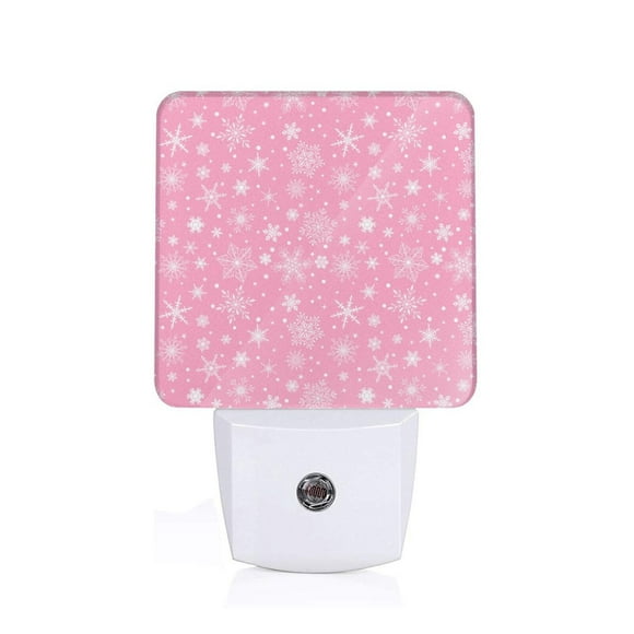 Rocae Snowflake pink backgrounds for 0.5W Plug in Night Light, Dusk to Dawn, Bright Nightlight Auto-On/Off-EU
