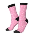 thumbnail image 1 of Rocae Snowflake pink backgrounds for Adult Socks Casual Athletic Stretchy Loose Socks for Women Men Non-Slip Middle Tube Socks, 1 of 6