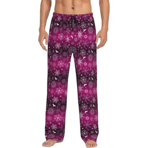 Rocae Snowflakes And Christmas Mens Pajama Pants Pj Pants Mens Lounge Pants-X-Large
