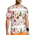 thumbnail image 1 of Rocae Snowflakes Santa Claus for Men's Mesh Quick-Dry Short Sleeve Workout T-Shirt,Mens Crew Neck Tee Lightweight Soft Classic T Shirts X-Small, 1 of 9