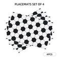 thumbnail image 1 of Rocae Soccer Ball Printed Heat Resistant Place Mats,Classic Hemstitch Cloth Fabric Placemats Imitation Linen Place Mat Table Mats 18x12 inch, 1 of 9