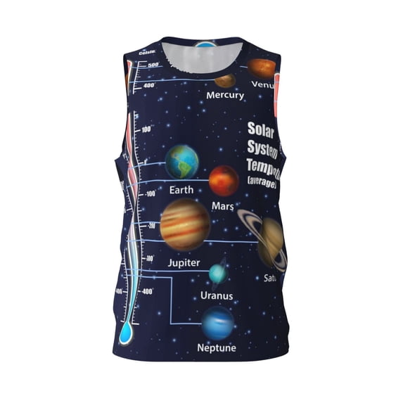 Rocae Solar System for Men's Basketball Jersey Lightweight and Breathable Athletic Tank Top,Quick-Drying Sports Jersey 4X-Large