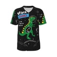 thumbnail image 1 of Rocae Space Dino Cartoon Black for Breathable Men's Baseball T-Shirt Fashionable Casual Baseball Jersey, Moisture-wicking Sportswear Large, 1 of 9