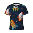 thumbnail image 1 of Rocae Spaceships and Stars for Men's Moisture-Wicking Crew Tee - T-Shirt for Sports, Outdoor Activities, and Casual WearLarge, 1 of 9