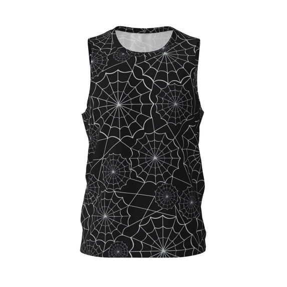 Rocae Spider Web Black for Men's Basketball Jersey Lightweight and Breathable Athletic Tank Top,Quick-Drying Sports Jersey Small