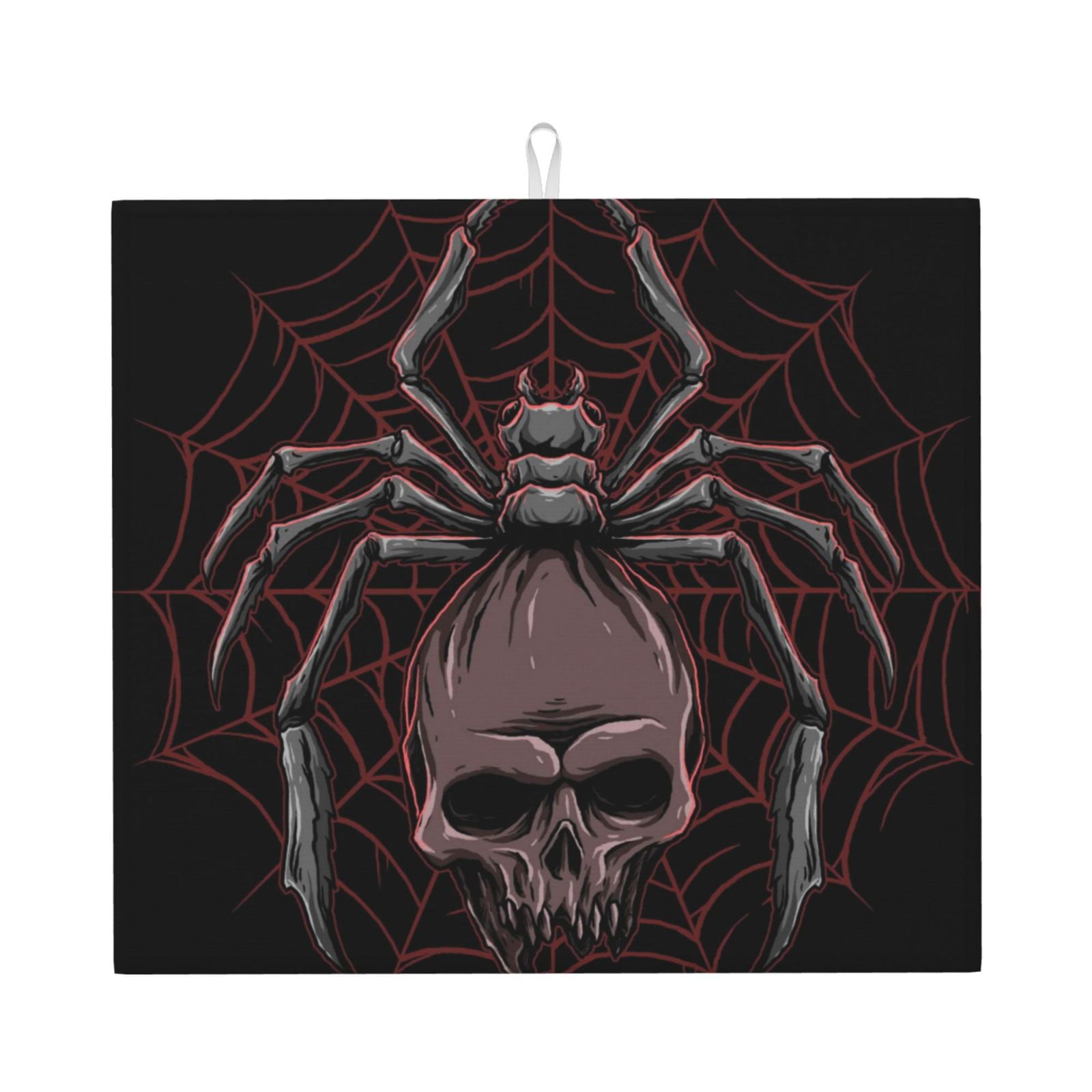 Rocae Spider with Skull for Drying Mat for Kitchen 16*18 inch Easy to ...