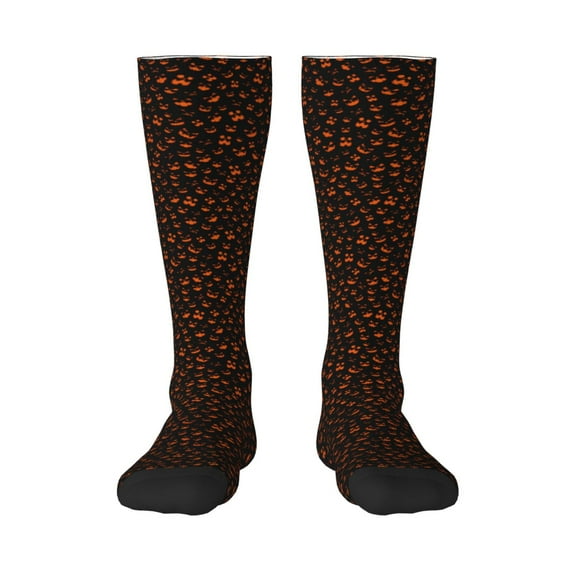 Rocae Spooky Pumpkin Face for Novelty Casual compression Socks For Women Men Contrast Color Stockings