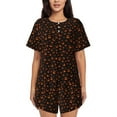 thumbnail image 1 of Rocae Spooky Pumpkin Face for Two Piece Sleepwear Pajamas Sets for Women Soft Short-Sleeved Pjs with Lounge Shorts -Medium, 1 of 6