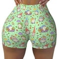 thumbnail image 1 of Rocae Spring Gnomes for Women's Quick-Dry Running Shorts,Ladies Active Athletic Apparel Yoga Workout Gym Running Volleyball Spandex Shorts Small, 1 of 9