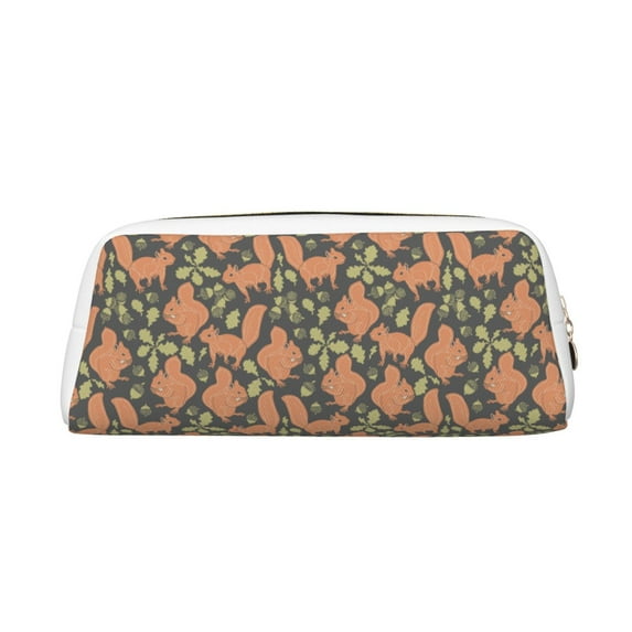 Rocae Squirrel And Nuts for Multifunctional Pen Organizer with Zipper Closure, Ideal for Tools, Gadgets, Cosmetics, Stationary,Travel Accessary