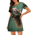 thumbnail image 1 of Rocae Squirrel for Nightgowns for Women Sleep Shirts Short Sleeve Nightshirt Pullover Nightdress, 1 of 6