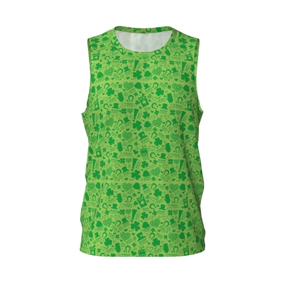 Rocae St Patrick's Day for Men's Basketball Jersey Lightweight and Breathable Athletic Tank Top,Quick-Drying Sports Jersey 4X-Large
