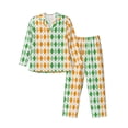 thumbnail image 1 of Rocae St. Patrick's day argyle for Men's Pajamas Set Mens Pjs Sets Long Sleeve Button Down Sleepwear-Small, 1 of 7