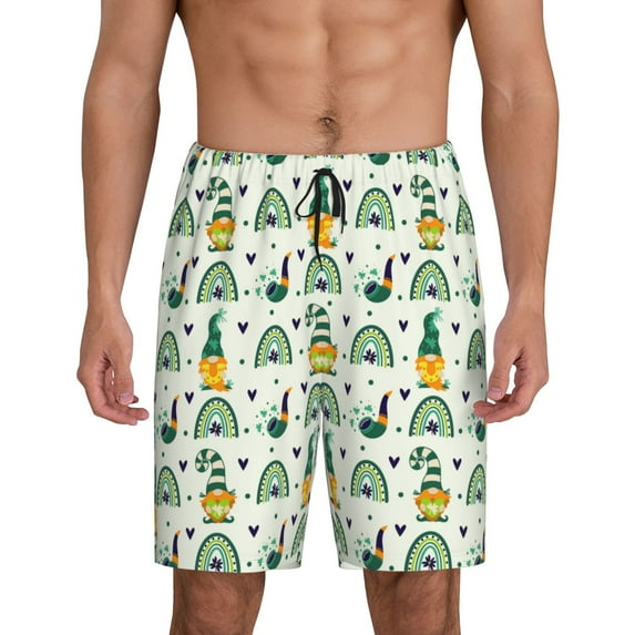 Rocae St. Patrick's day for Men's Soft Sleep Pajama Shorts, Waistband and Pockets-Medium