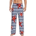 thumbnail image 1 of Rocae Starfish Navy Blue Stripe Mens Pajama Pants Pj Pants Mens Lounge Pants-X-Large, 1 of 6