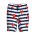 thumbnail image 1 of Rocae Starfish Navy Blue Stripe for Men's Soft Sleep Pajama Shorts, Waistband and Pockets, 1 of 9
