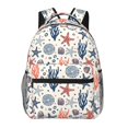 thumbnail image 1 of Rocae Starfish Shell Print Lightweight Casual Backpack Travel Hiking Backpack Carry on Laptop Backpack, 1 of 5