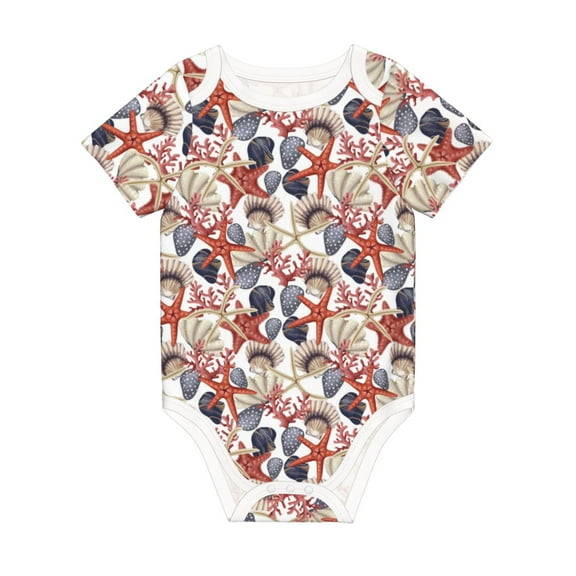 Rocae Starfish Shell for Baby Climbing Clothes Soft Baby Romper for Active Infants Comfortable and Breathable Crawling Jumpsuit Unisex Baby Outfit 9M
