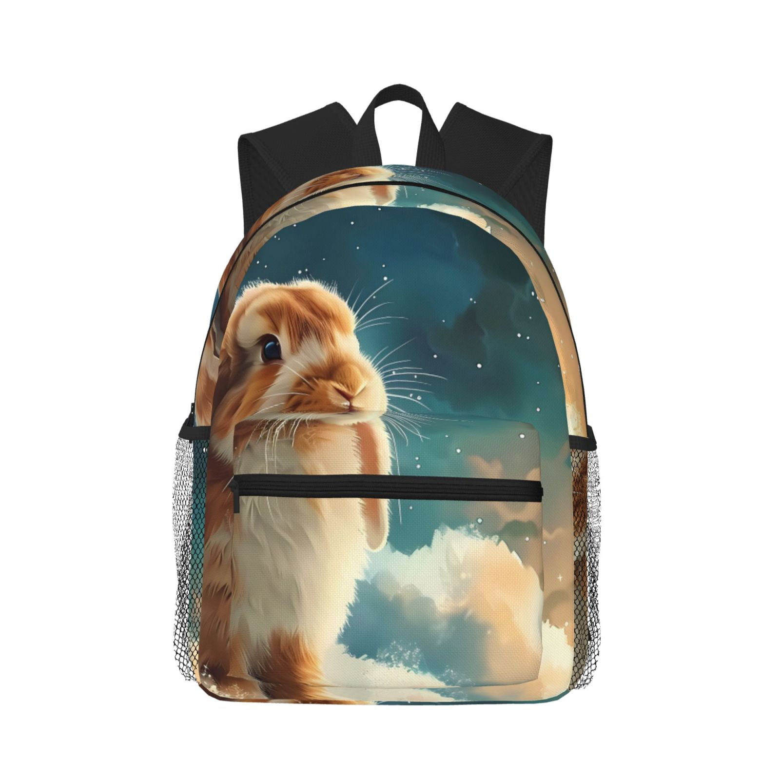 Rocae Starry Sky Cloud Cute Rabbit for Lightweight Casual Backpack ...