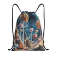 thumbnail image 1 of Rocae Starry Sky Planet Lollipop for Gym Bag Drawstring Bags Gym Backpack for Gym, Travel, Sports, Swimming, Beach-Small, 1 of 6