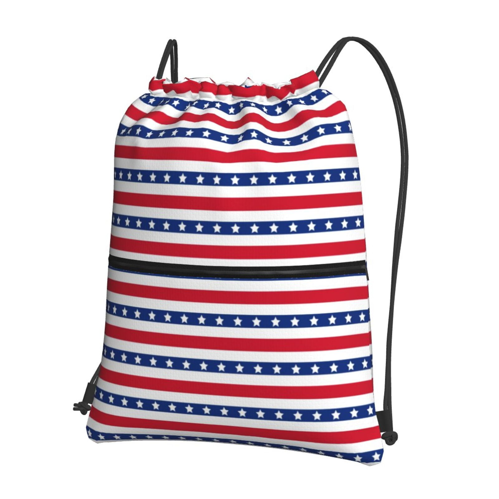 Rocae Stars And Stripes for Drawstring zipper Backpack Gym Backpack Bag ...