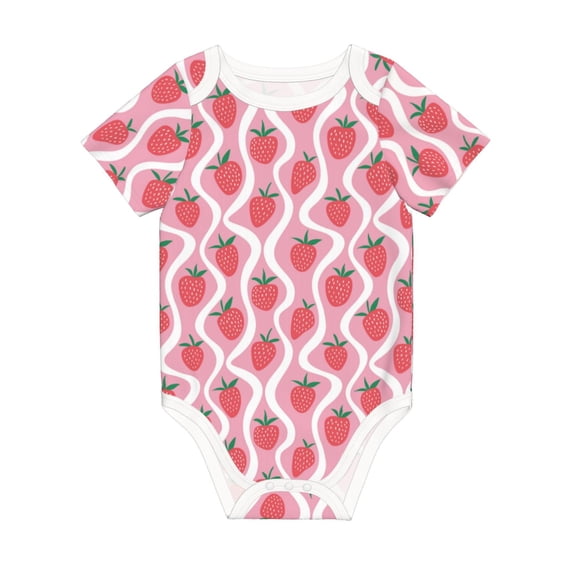 Rocae Strawberries for Baby Climbing Clothes Soft Baby Romper for Active Infants Comfortable and Breathable Crawling Jumpsuit Unisex Baby Outfit 12 Months