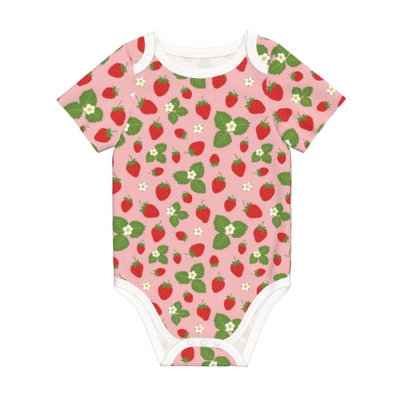 Rocae Strawberries for Baby Climbing Clothes Soft Baby Romper for Active Infants Comfortable and Breathable Crawling Jumpsuit Unisex Baby Outfit 2 Years