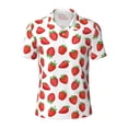 thumbnail image 1 of Rocae Strawberries for Men's Short Sleeve Polo Shirt, Quick Drying Performance Moisture Wicking Sports Men's Golf Shirt, 1 of 9