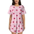 thumbnail image 1 of Rocae Strawberry And Heart for Two Piece Sleepwear Pajamas Sets for Women Soft Short-Sleeved Pjs with Lounge Shorts 4X-Large, 1 of 1