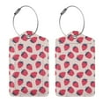 thumbnail image 1 of Rocae Strawberry for Leather Luggage Baggage Tags ID Label Privacy Cover ID Label with Stainless Steel Loop and Address Card, 1 of 5