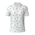thumbnail image 1 of Rocae Strawberry for Men's Short Sleeve Polo Shirt, Quick Drying Performance Moisture Wicking Sports Men's Golf Shirt 4X-Large, 1 of 9
