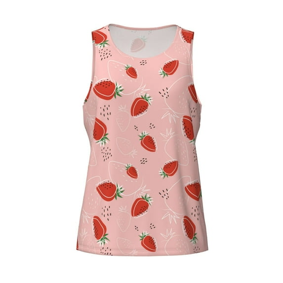 Rocae Strawberry for Men's Workout Tank Top Men's Running Tank Top Dry Fit Athletic Workout Tank TopsMedium