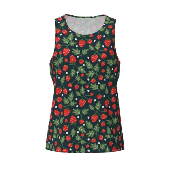Rocae Strawberry for Men's Workout Tank Top Men's Running Tank Top Dry Fit Athletic Workout Tank TopsX-Large